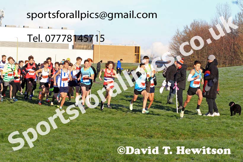 Boys under-15s, 2022 North Eastern Cross Country Champs., Temple Park, South Shields.  Photo: David T. Hewitson/Sports for All Pics